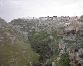 I caratteristici burroni di Matera 